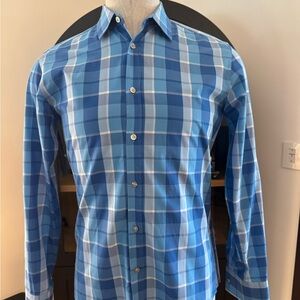Hugo Boss Men's Blue Plaid Shirt
